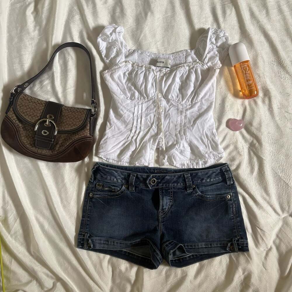 Hollister White Off-the-Shoulder Ruched Top - XS